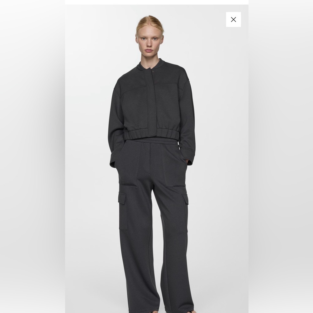 Mango Charcoal Bomber Jacket - image 1